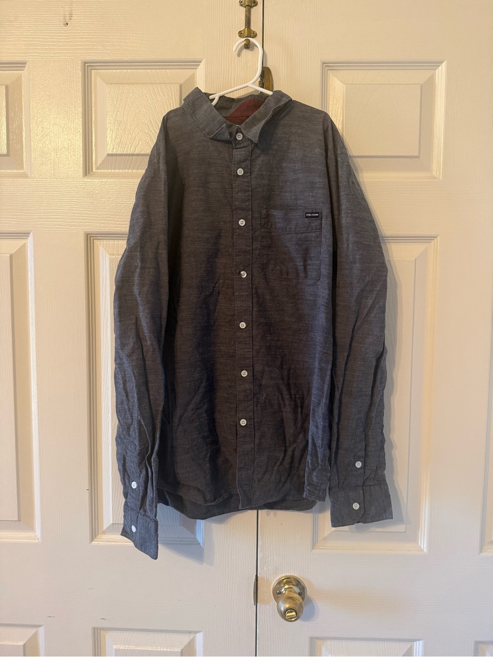 Volcom Men's Button-Down Shirt - Charcoal